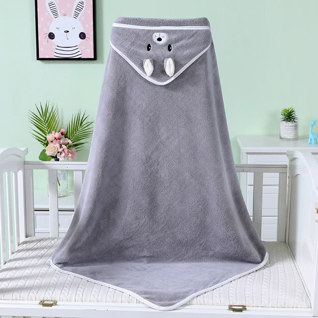 HAGOT Lot 2 Serviettes De Bain Avec Capuche Bébé 65x65 Cm - Ultra Absorbantes Pour Nouveau-né 0-5 Ans